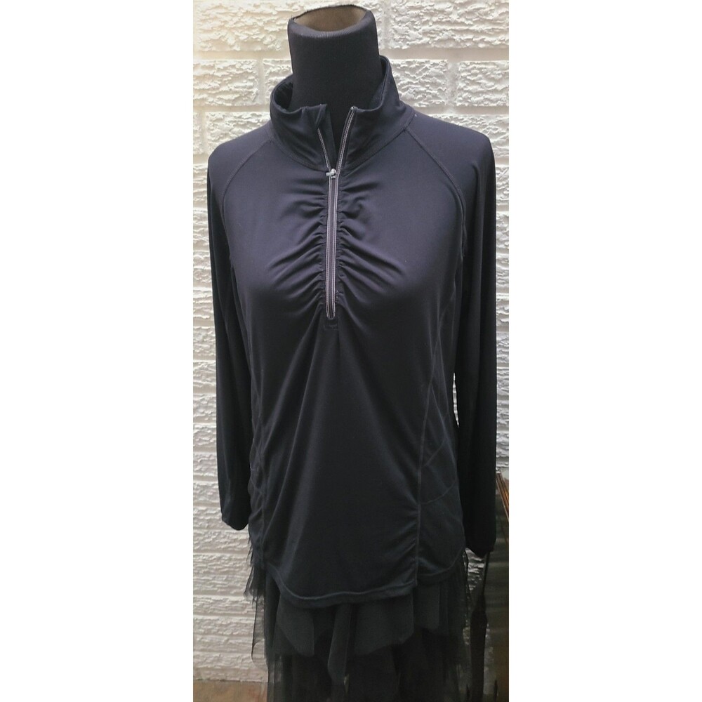 TANGERINE WOMEN'S Teal ATHLETIC WORKOUT SHIRT LONG SLEEVE Size Large Stretch